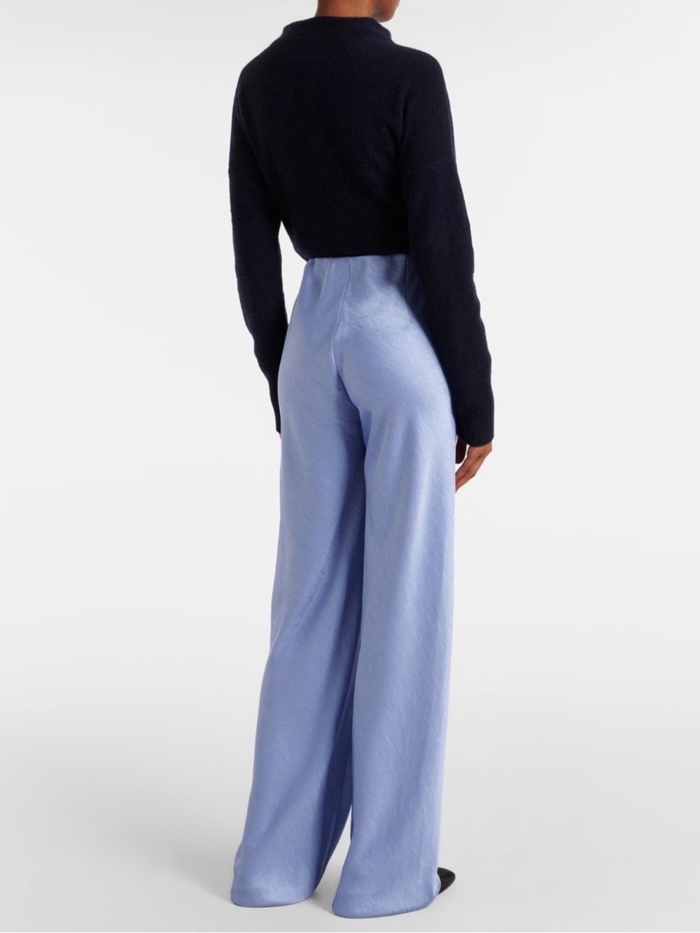 Vince High-Rise Fluid Satin Bias Pant in Iris - Picture 2 of 7